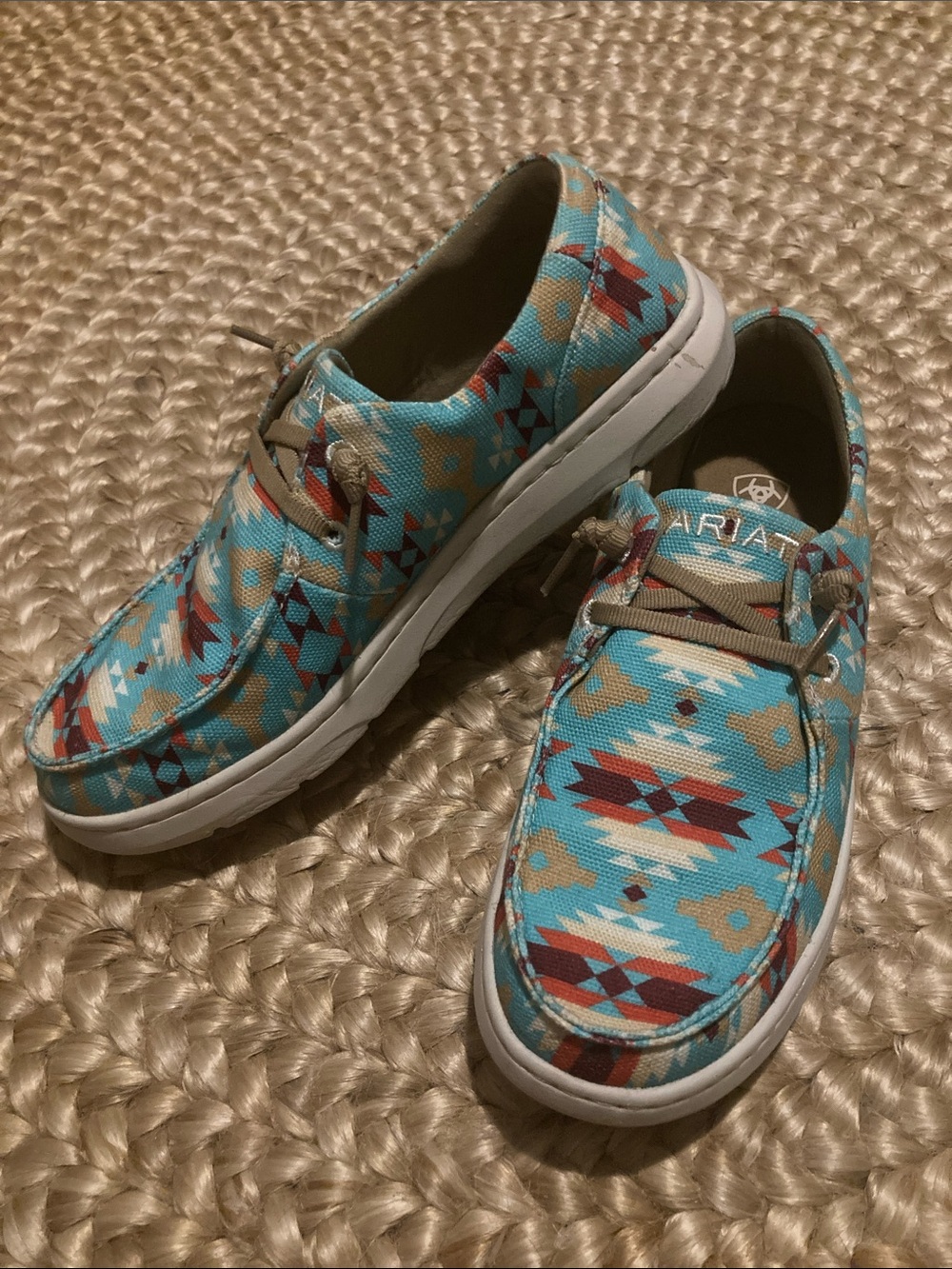 Ariat Turquoise Aztec Pattern Women’s Slip-On Sneakers
